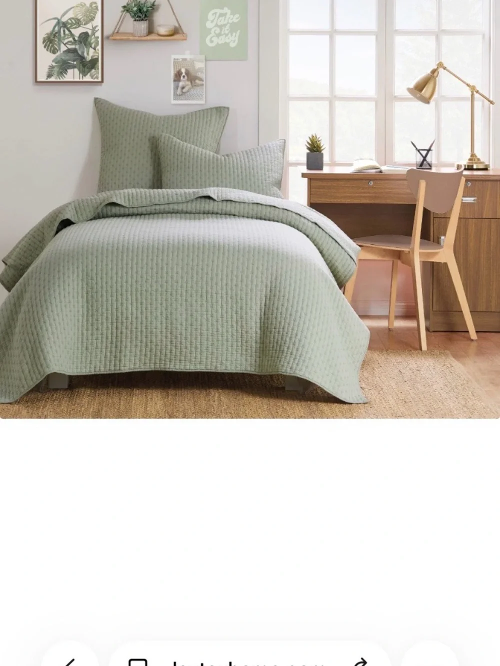 Levtex Home Cross Stitch QUEEN Bedspread & Shams Set 3 piece Desert Sage 104x106